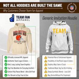 Cleveland Browns Ladies NFL Starstruck Fleece Pullover Hooded Sweatshirt - Cream