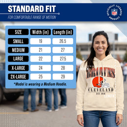 Cleveland Browns Ladies NFL Starstruck Fleece Pullover Hooded Sweatshirt - Cream