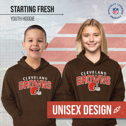 Cleveland Browns NFL Youth Starting Fresh Hoodie- Pro Football Sweatshirt for Boys and Girls - Brown