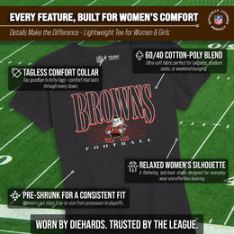 Cleveland Browns NFL Womens Overtime Blueprint Tag-Less T-Shirt - Black