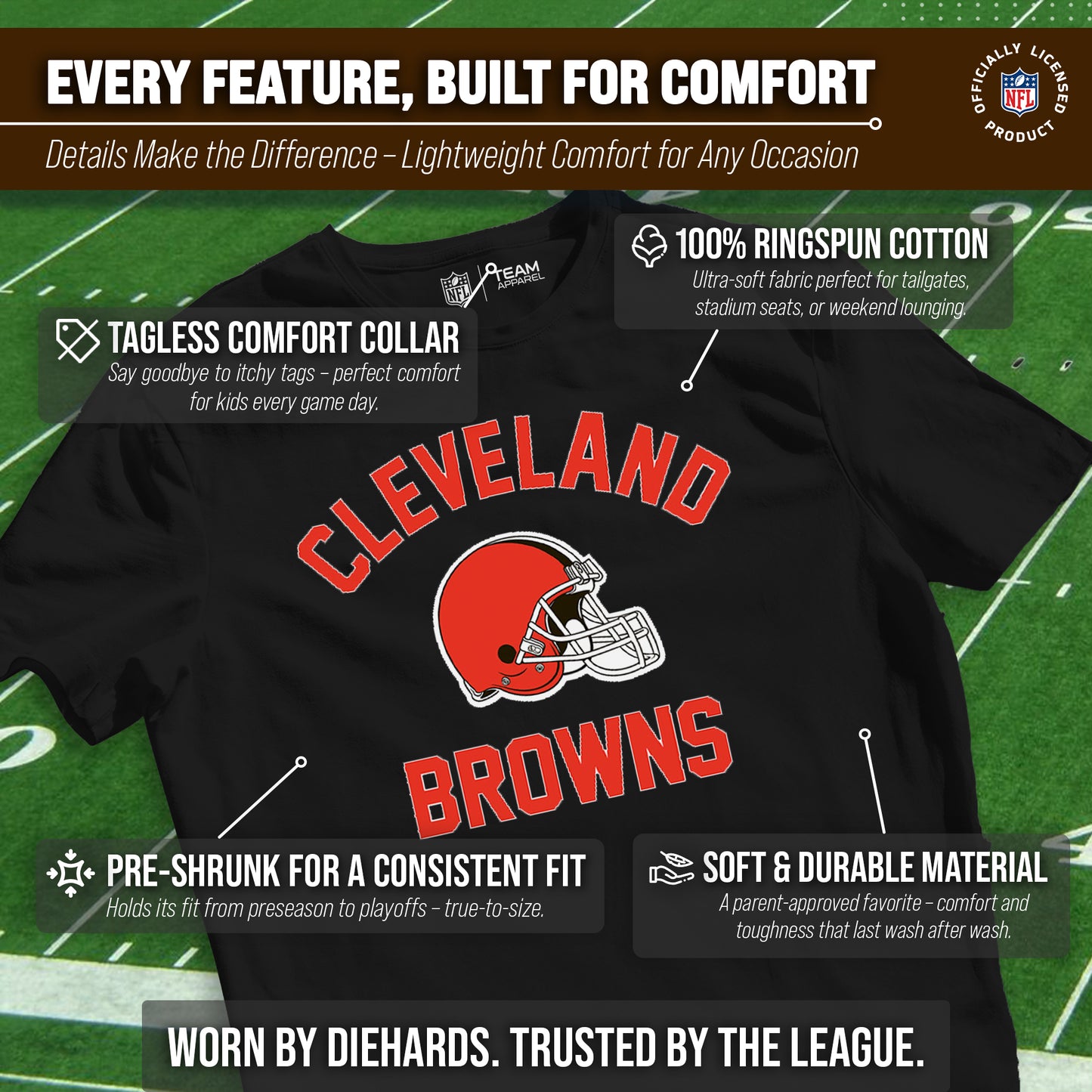 Cleveland Browns NFL Youth Gameday Football T-Shirt - Black