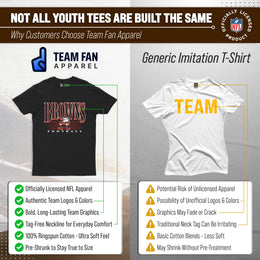 Cleveland Browns NFL Youth Overtime Blueprint Football T-Shirt Unisex Tag Free Comfortable - Black