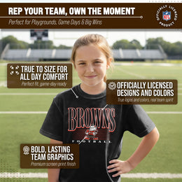 Cleveland Browns NFL Youth Overtime Blueprint Football T-Shirt Unisex Tag Free Comfortable - Black