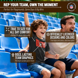 Cleveland Browns NFL Youth Repeating Logo Football T-Shirt Unisex Tag Free Comfortable - Black