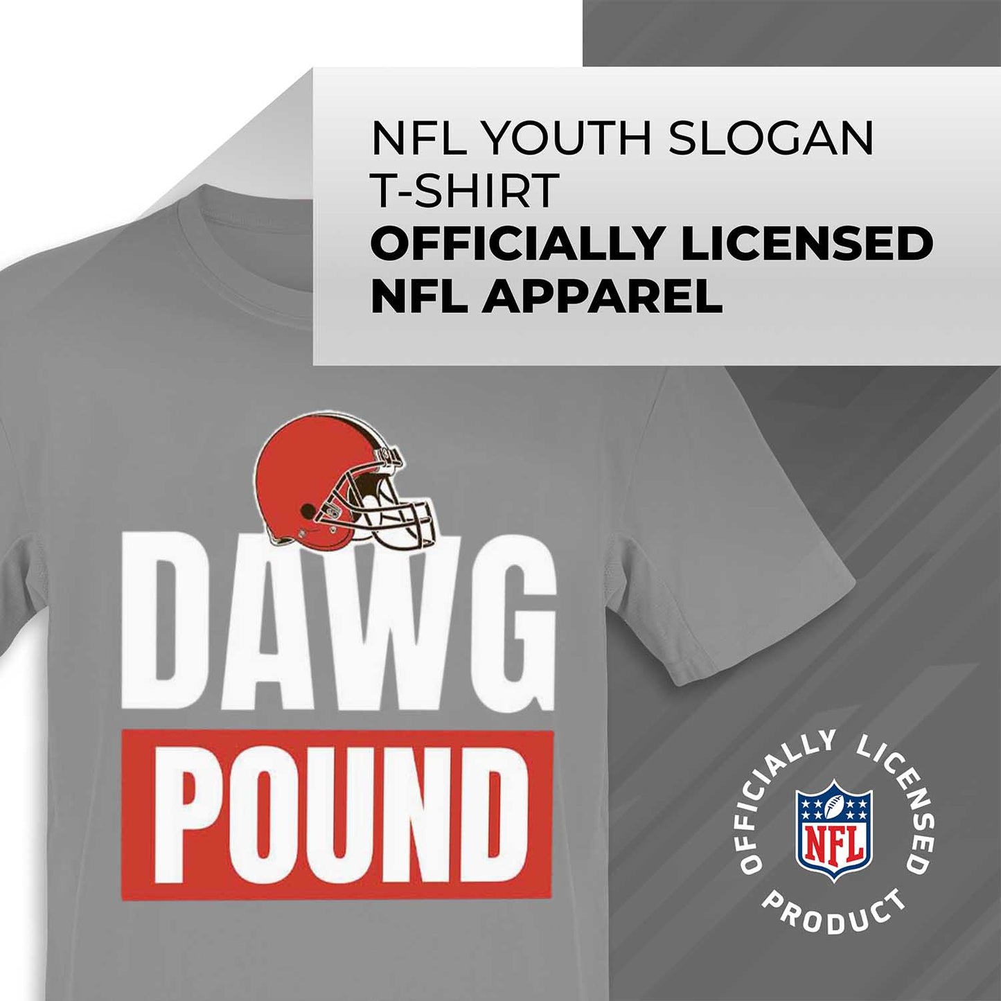 Cleveland Browns NFL Youth Team Slogan Short Sleeve Lightweight T Shirt - Gray