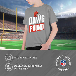 Cleveland Browns NFL Youth Team Slogan Short Sleeve Lightweight T Shirt - Gray