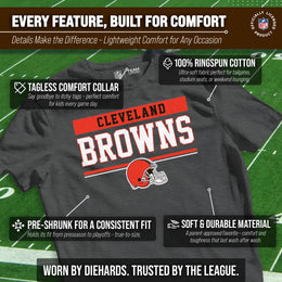 Cleveland Browns NFL Youth Short Sleeve Charcoal T Shirt - Charcoal