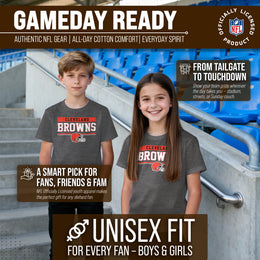 Cleveland Browns NFL Youth Short Sleeve Charcoal T Shirt - Charcoal