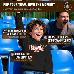 Cleveland Browns NFL Youth Modern Endzone Football Fleece Hooded Sweatshirt - Black