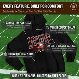 Cleveland Browns NFL Youth Overtime Blueprint Football Fleece Hooded Sweatshirt - Black