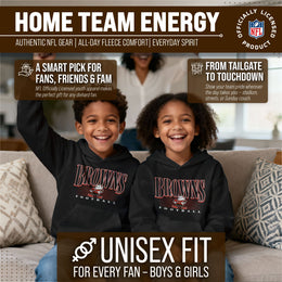 Cleveland Browns NFL Youth Overtime Blueprint Football Fleece Hooded Sweatshirt - Black