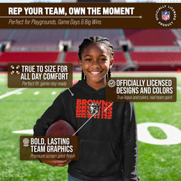 Cleveland Browns NFL Youth Repeating Logo Football Fleece Hooded Sweatshirt - Black