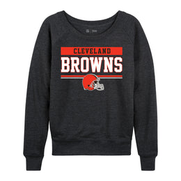 Cleveland Browns NFL Womens Charcoal Crew Neck Football Apparel - Charcoal