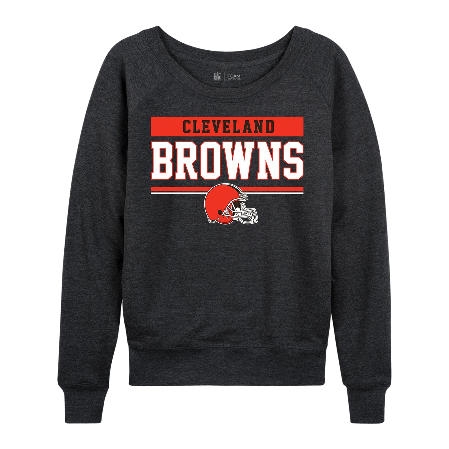 Cleveland Browns NFL Womens Charcoal Crew Neck Football Apparel - Charcoal