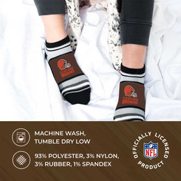 Cleveland Browns Adult Marquis Addition No Show Socks - Brown