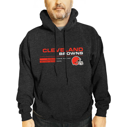 Cleveland Browns Adult NFL Speed Stat Sheet Fleece Hooded Sweatshirt - Charcoal