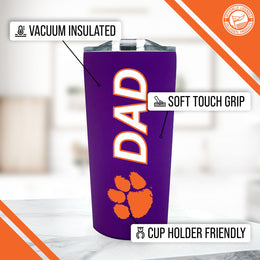 Clemson Tigers NCAA Stainless Steel Travel Tumbler for Dad - Purple