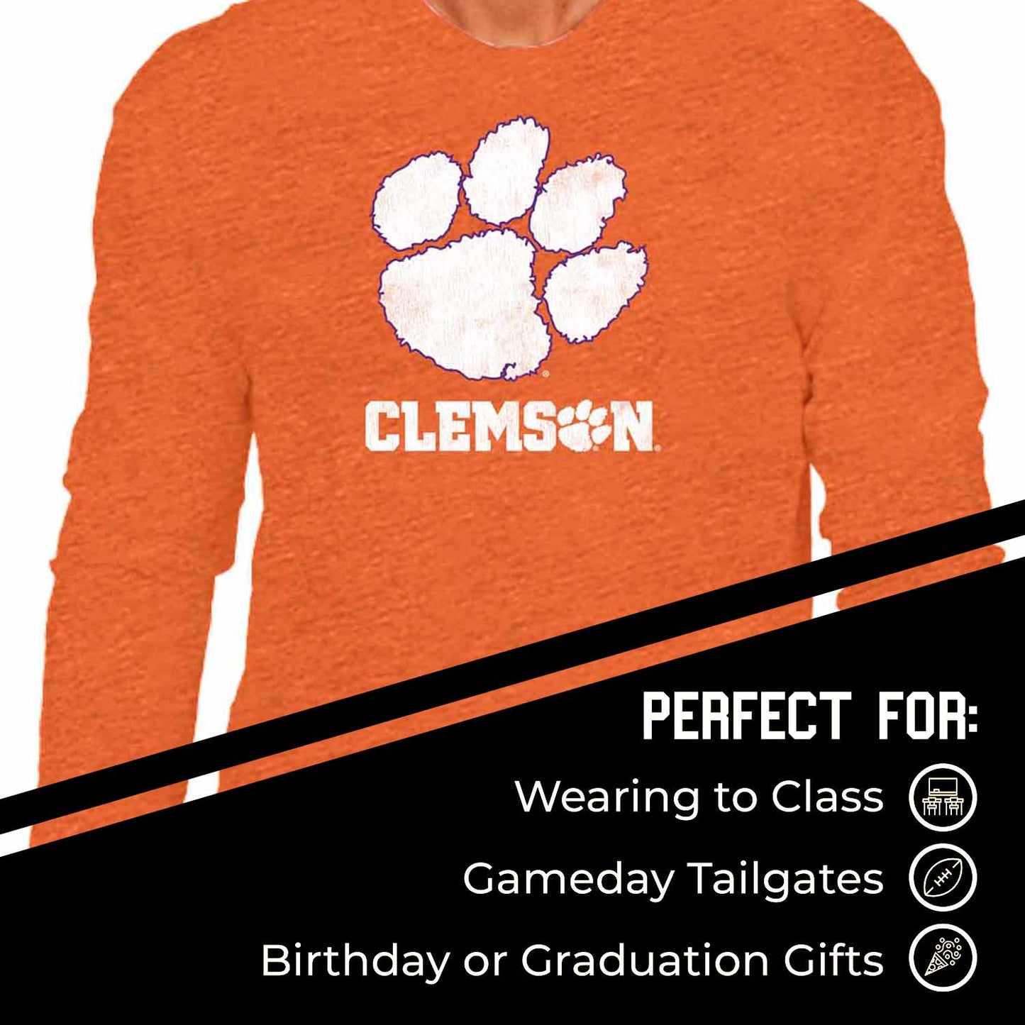 Clemson Tigers NCAA MVP Adult Long-Sleeve Shirt - Orange