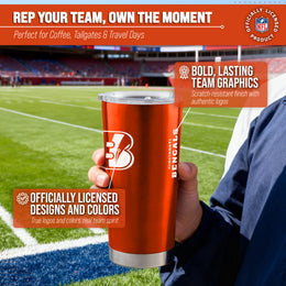 Cincinnati Bengals NFL 20oz Gameday Stainless Steel Tumbler - Orange