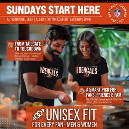 Cincinnati Bengals NFL Adult Modern Endzone Tag-Less T-Shirt - Black