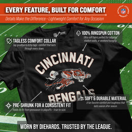 Cincinnati Bengals NFL Adult Retro Gameday Unisex T-Shirt - Black