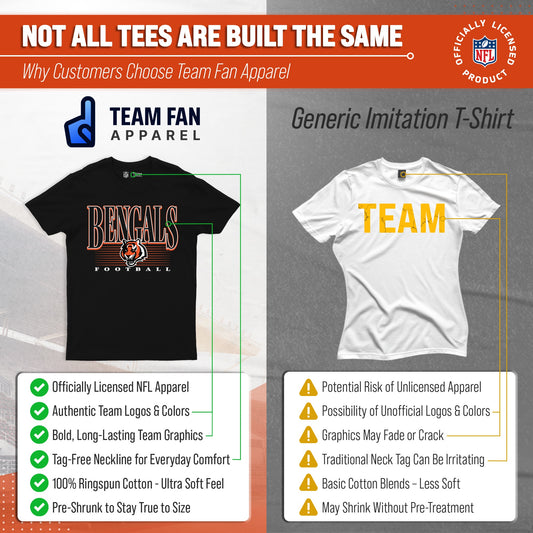 Cincinnati Bengals NFL Adult Overtime Blueprint Tag-Less T-Shirt - Black