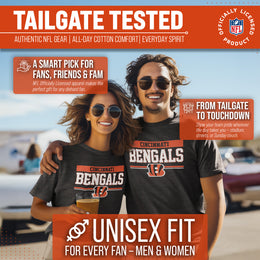 Cincinnati Bengals NFL Adult Team Block Tagless T-Shirt - Charcoal