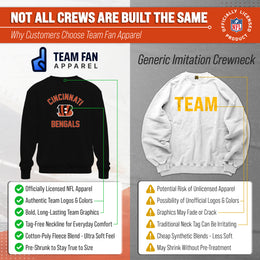 Cincinnati Bengals NFL Gameday Adult Crewneck Sweatshirt - Black