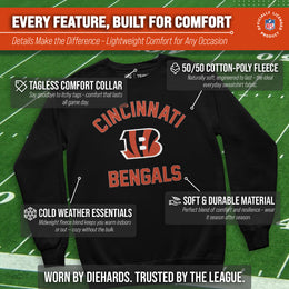 Cincinnati Bengals NFL Gameday Adult Crewneck Sweatshirt - Black