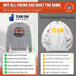Cincinnati Bengals NFL Adult Property Of Crewneck Fleece Sweatshirt - Sport Gray