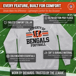 Cincinnati Bengals NFL Adult Property Of Crewneck Fleece Sweatshirt - Sport Gray