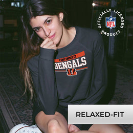 Cincinnati Bengals NFL Womens Charcoal Crew Neck Football Apparel - Charcoal