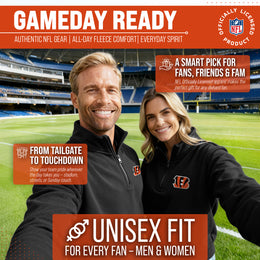 Cincinnati Bengals NFL Adult Unisex Team Logo Quarter Zip Pullover Sweatshirt - Black