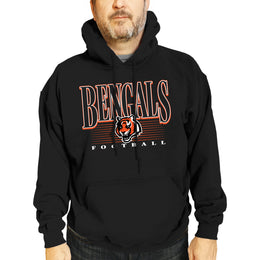 Cincinnati Bengals NFL Adult Unisex Overtime Blueprint Soft Fleece Hooded Sweatshirt - Black