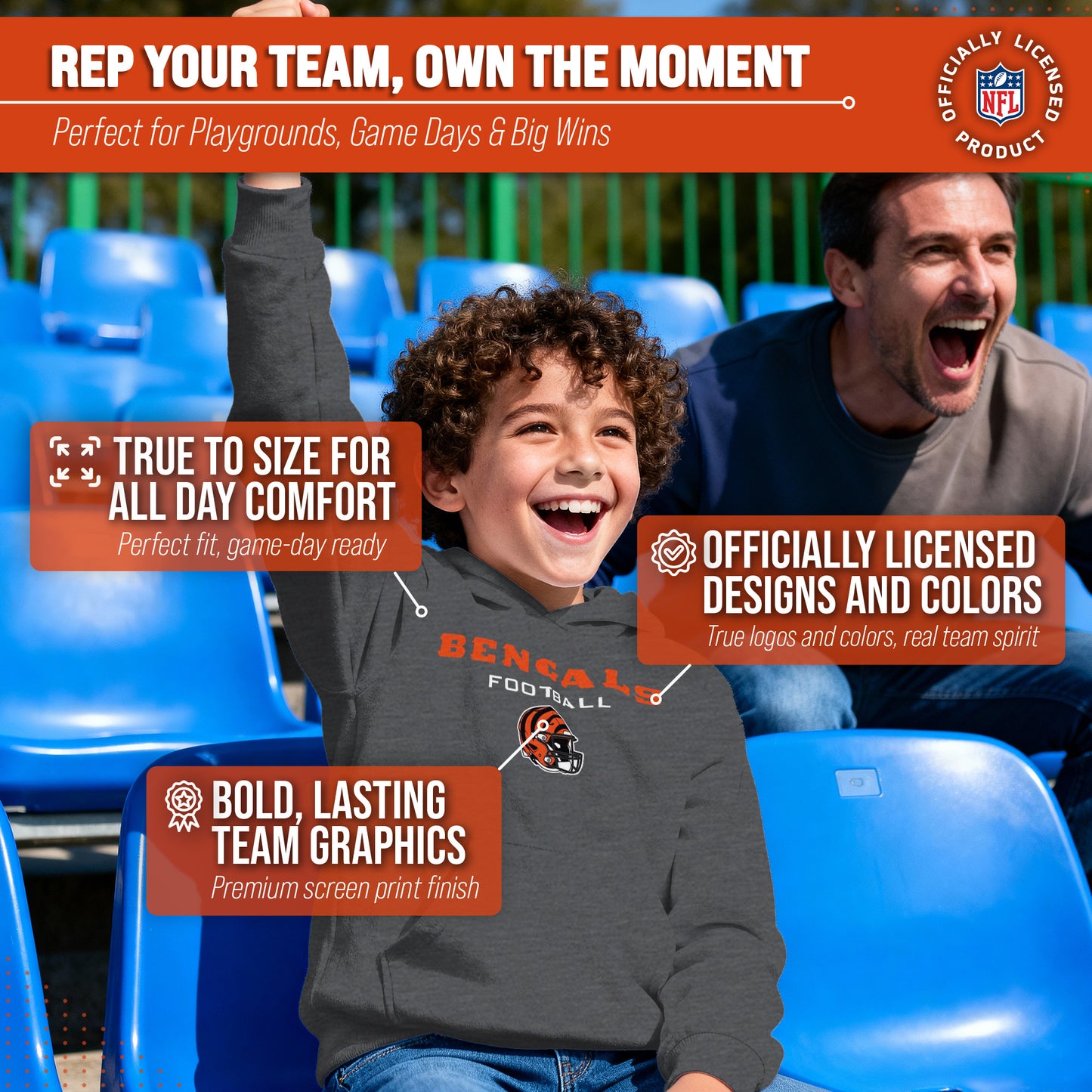 Cincinnati Bengals NFL Youth Football Helmet Hood - Charcoal