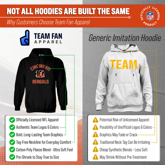 Cincinnati Bengals NFL Adult Gameday Hooded Sweatshirt - Black