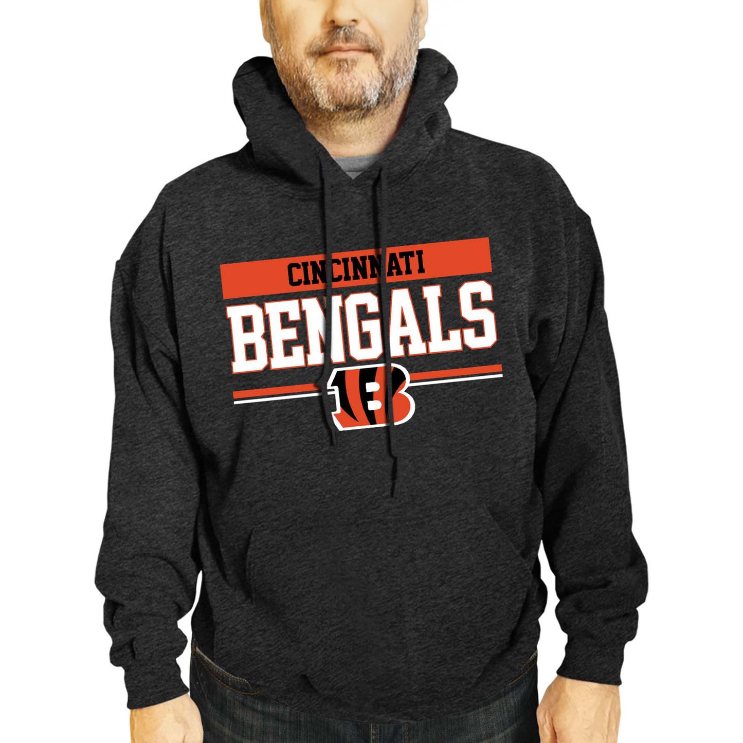 Cincinnati Bengals NFL Adult Gameday Charcoal Hooded Sweatshirt - Charcoal