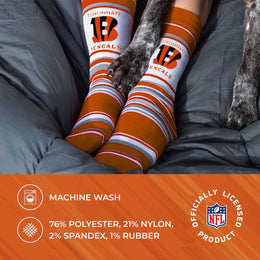 Cincinnati Bengals NFL Adult Striped Dress Socks - Orange