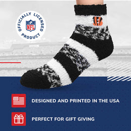 Cincinnati Bengals NFL Cozy Soft Slipper Socks - Black