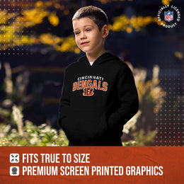 Cincinnati Bengals NFL Youth Starting Fresh Hoodie- Pro Football Sweatshirt for Boys and Girls - Black