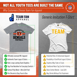 Cincinnati Bengals NFL Youth Property Of Short Sleeve Lightweight T Shirt - Sport Gray
