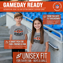 Cincinnati Bengals NFL Youth Property Of Short Sleeve Lightweight T Shirt - Sport Gray