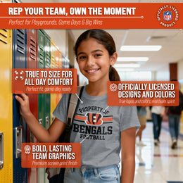 Cincinnati Bengals NFL Youth Property Of Short Sleeve Lightweight T Shirt - Sport Gray