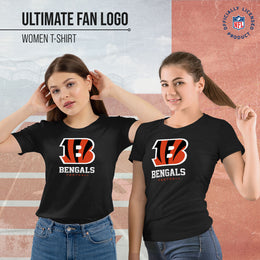 Cincinnati Bengals Women's NFL Ultimate Fan Logo Short Sleeve T-Shirt - Black