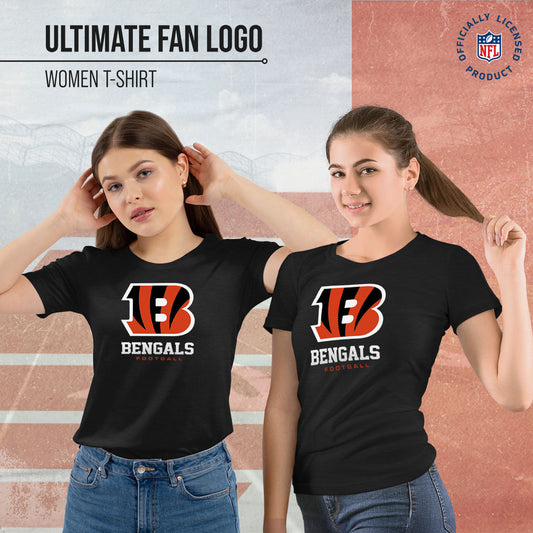Cincinnati Bengals Women's NFL Ultimate Fan Logo Short Sleeve T-Shirt - Black