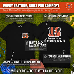 Cincinnati Bengals NFL Pro Football Final Countdown Adult Cotton-Poly Short Sleeved T-Shirt For Men & Women - Black