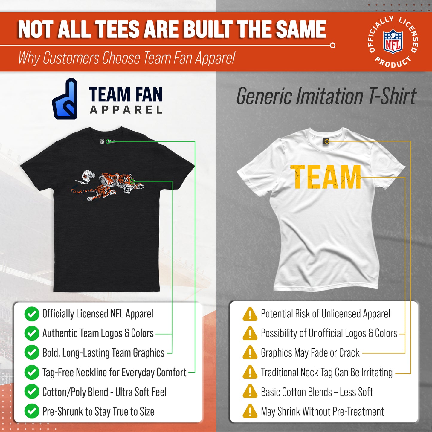 Cincinnati Bengals NFL Modern Throwback T-shirt - Black