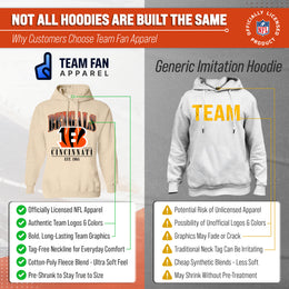 Cincinnati Bengals Ladies NFL Starstruck Fleece Pullover Hooded Sweatshirt - Cream