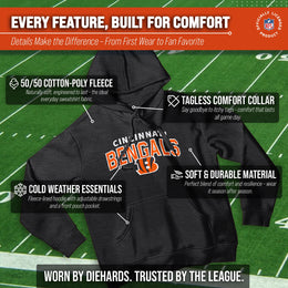 Cincinnati Bengals NFL Adult Unisex Starting Fresh Ultra Soft Fleece Hooded Sweatshirt - Black Heather