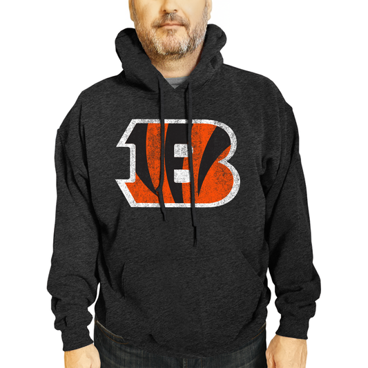 Cincinnati Bengals NFL Adult Unisex Modern Throwback Ultra Soft Fleece Hooded Sweatshirt - Black